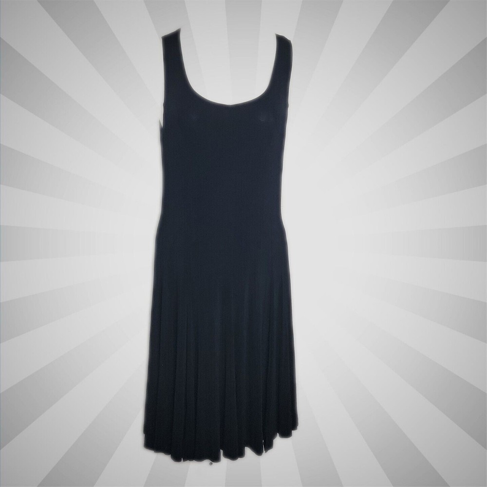 Chico's Travelers Vintage Slinky Dress ~ Sz 1 US M ~ Black ~ Knee Length